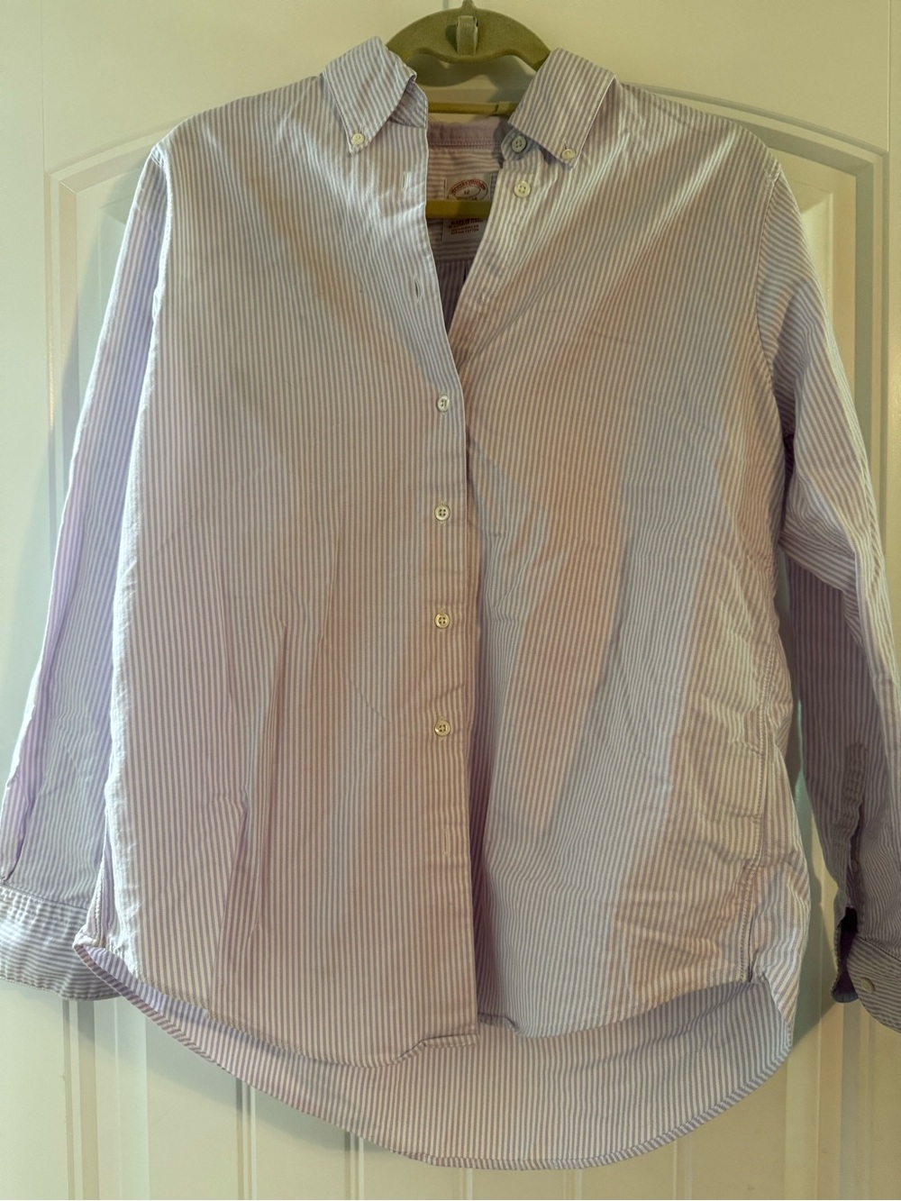 Brooks Brothers Light Purple and White Striped Button-Down Shirt